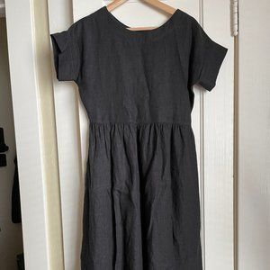 Handmade Black Linen Dress